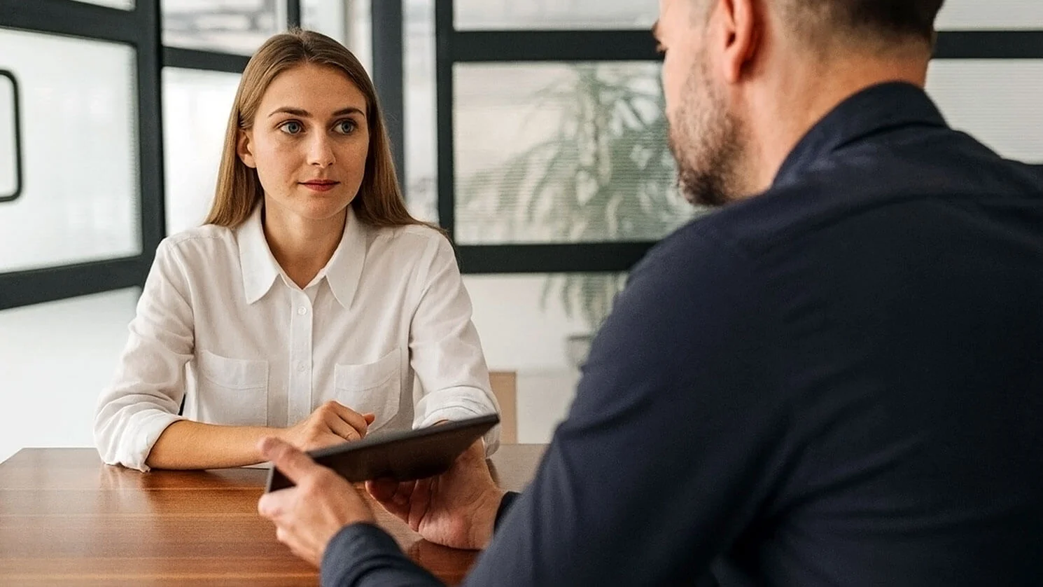 Personen sitzen an einem Tisch