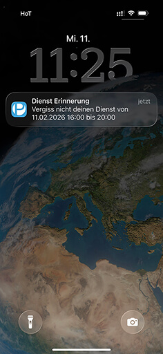Hinweis zu bevorstehenden Diensten 